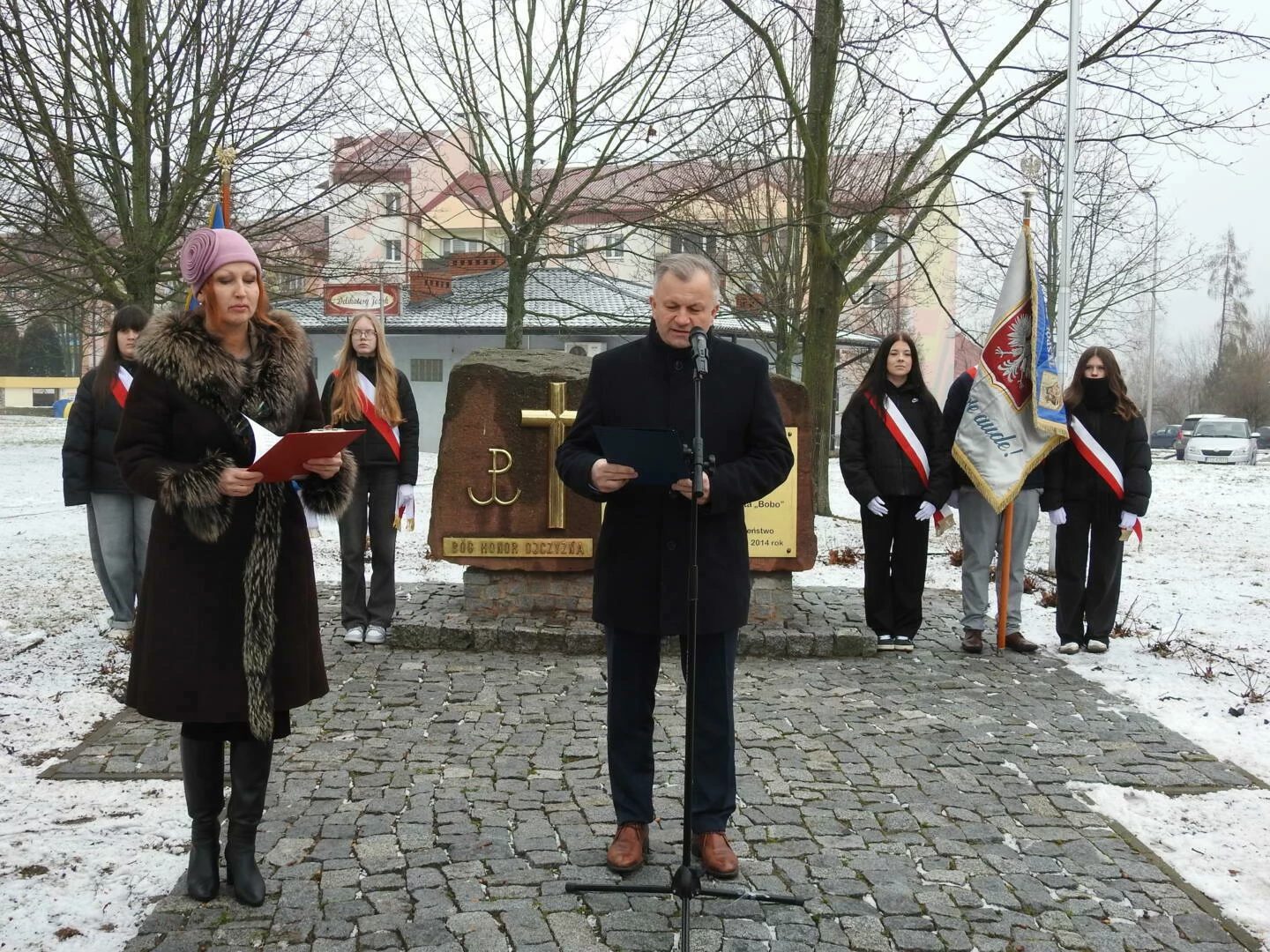 Burmistrz podczas przemówienia
