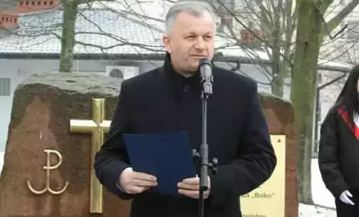 Burmistrz podczas przemówienia